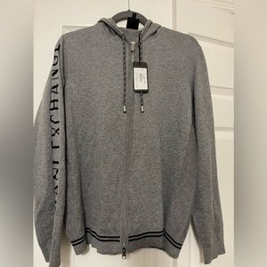 Gray Armani Exchange zip up hoodie